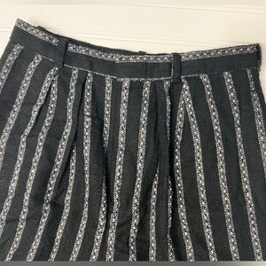 Vintage Palmettos 90s Pleated Balloon Pants Black Striped Tapered Academia XS S